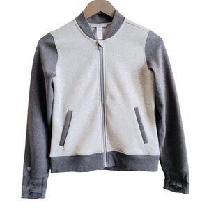 Athleta Girl Size 12 Track Star Full Zip Jacket Grey Outdoor Pockets